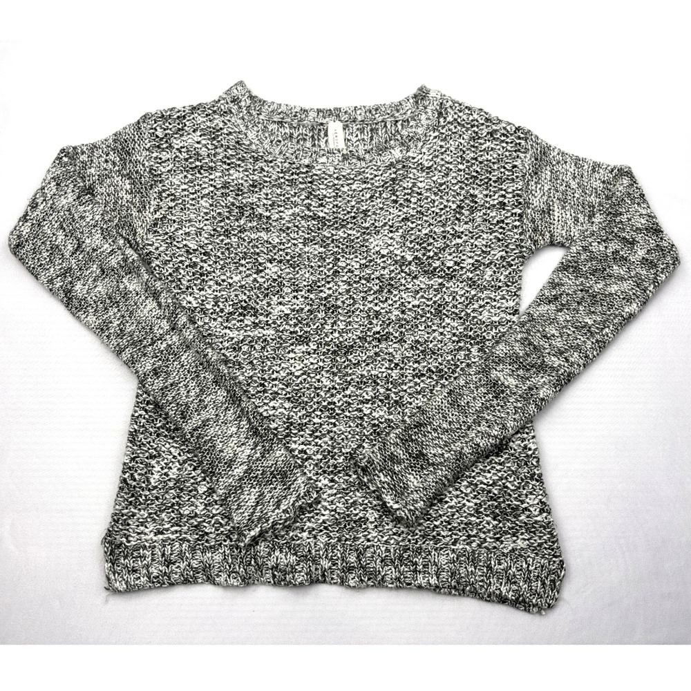 Aeropostale Marled Knit Sweater Womens Size XS Extra Small Salt Pepper Pullover